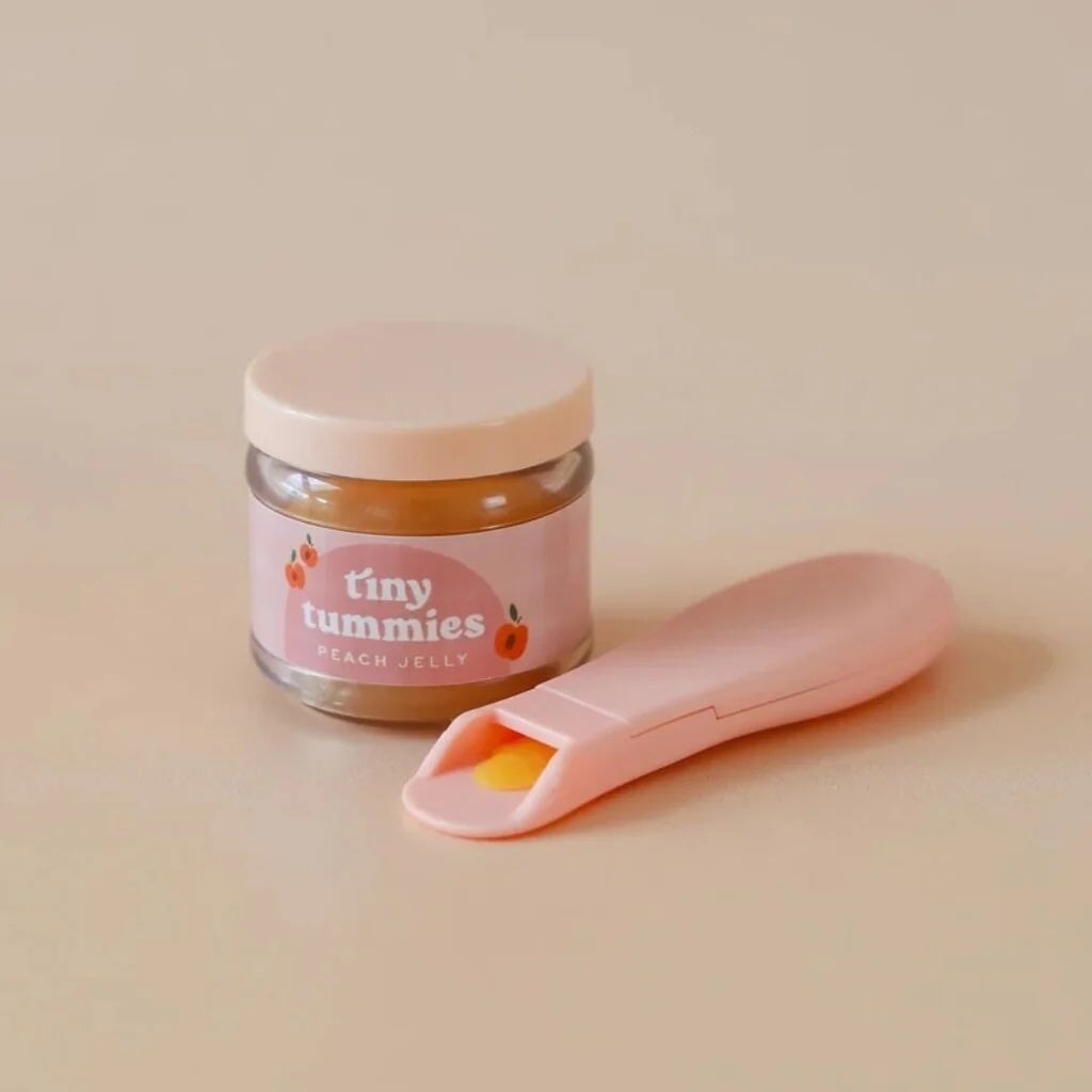 tiny harlow tummies purée pêches jouet accessoires poupée activité enfant