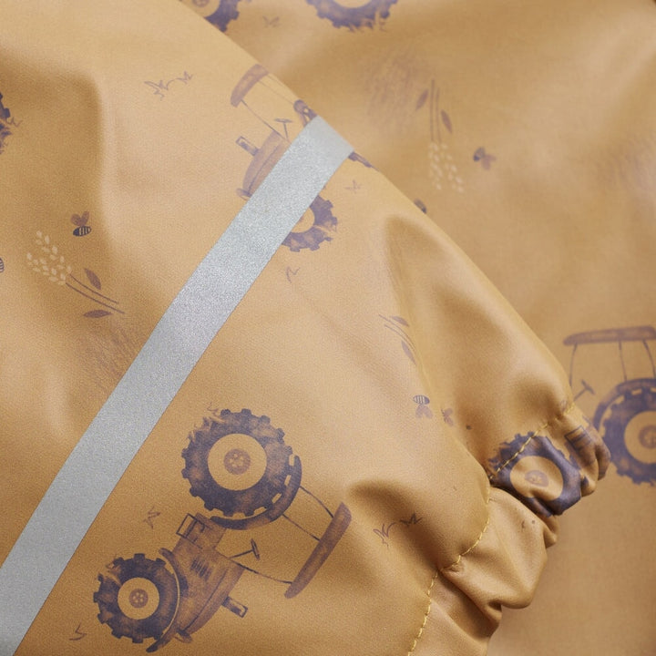 Ensemble mi-saison doublé imperméable Tracteurs fond caramel Celavi Mlle et Coco