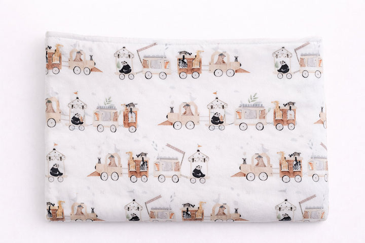 Minky Blanket - Animal Train - Mlle et Coco