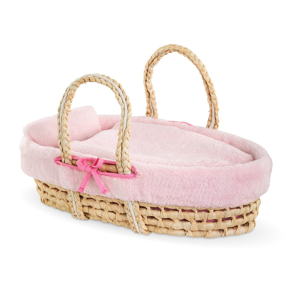 Corolle accessoire panier tressé peluche rose Mlle et Coco