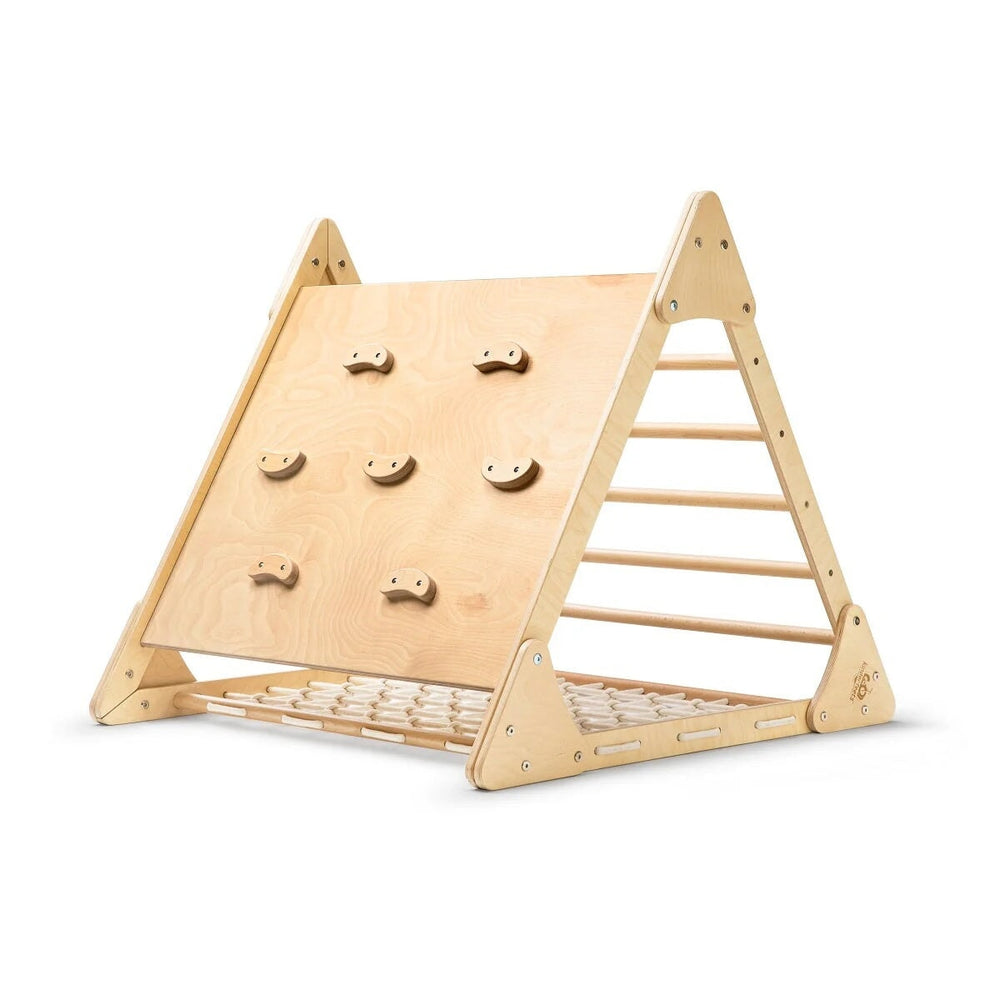 Pikler Gym Triangle d'escalade triple (grand modèle) en bois Kinderfeets Mlle et Coco