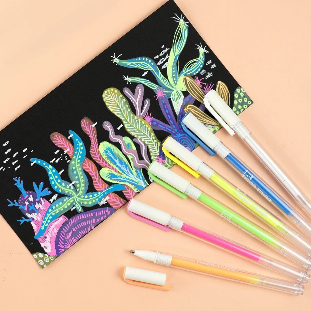 Crayon Stylos de peinture néon à pointe fine Tiger Tribe Mlle et Coco