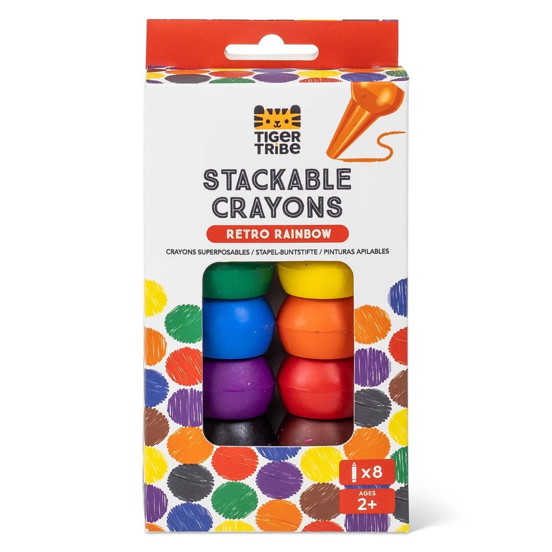 Crayon empilable couleur arc-en-ciel retro Tiger Tribe Mlle et Coco 