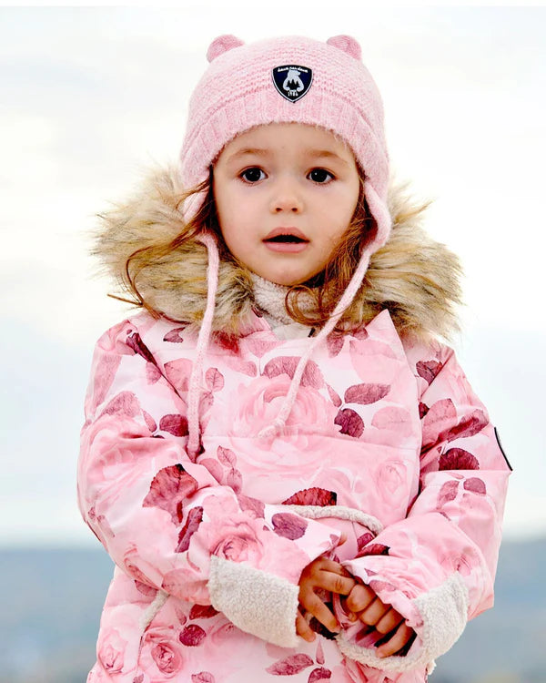 Bonnet hiver tricot rose Deux par Deux Mlle et Coco