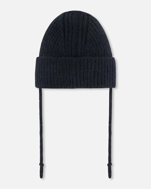 tuque mi-saison tricot noir Deux par Deux accessoire
