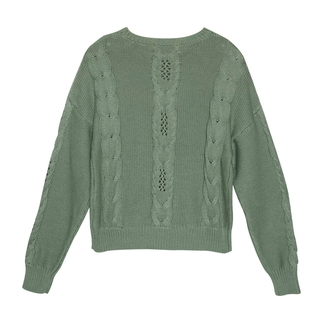 tricot manches longues vert sauge tricot Creamie vêtement enfant