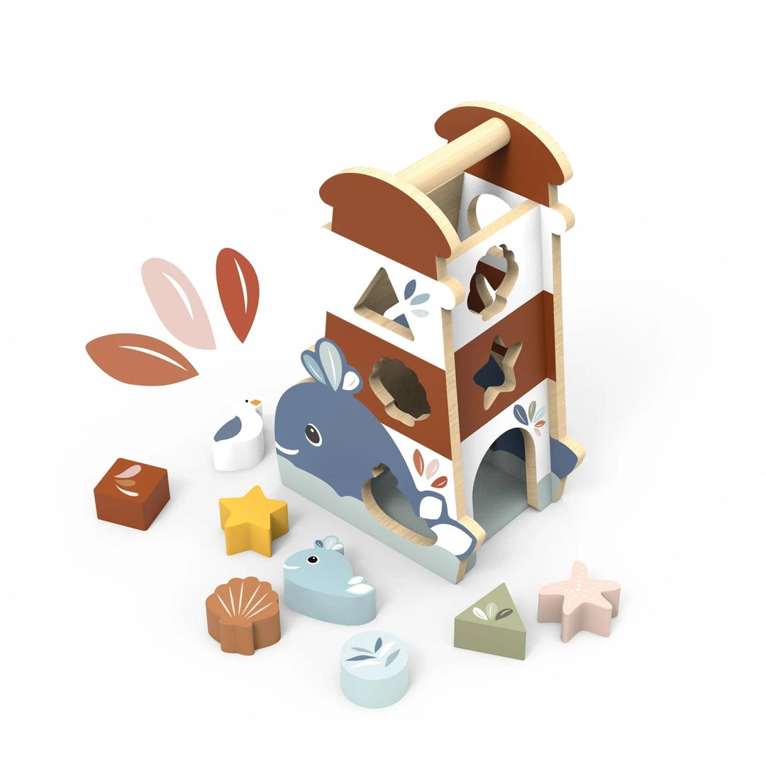 Trieuse de forme en bois océan Speedy Monkey Mlle et Coco