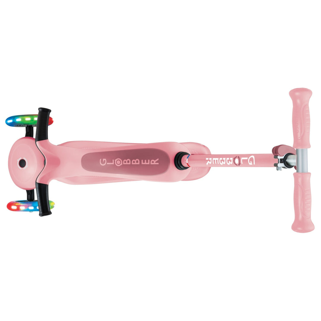 Trottinette évolutive 3-en-1 avec lumières rose pastel Globber Mlle et Coco