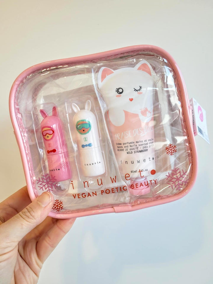 trousse voyage baume lèvres crème mains   autocollants Inuwet