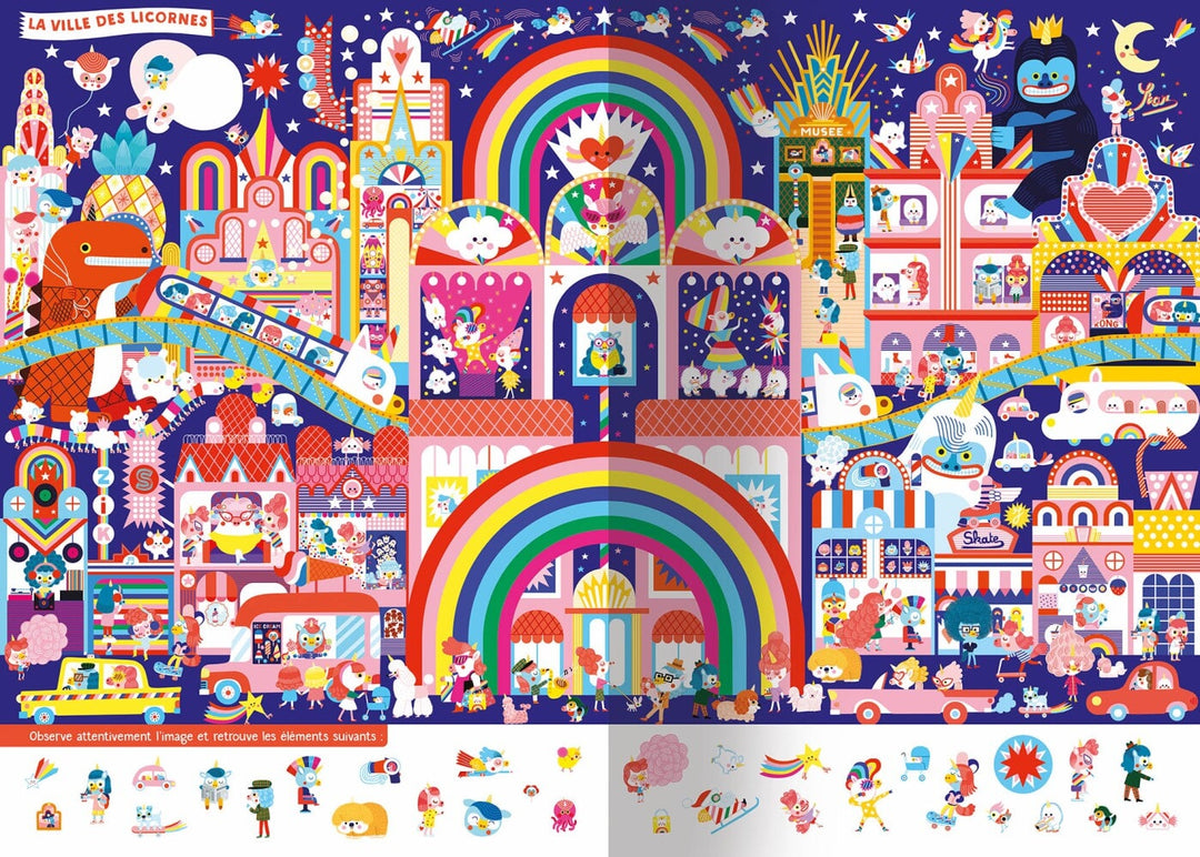 Livre cherche et trouve phosphorescent Auzou Éditions Mlle et Coco