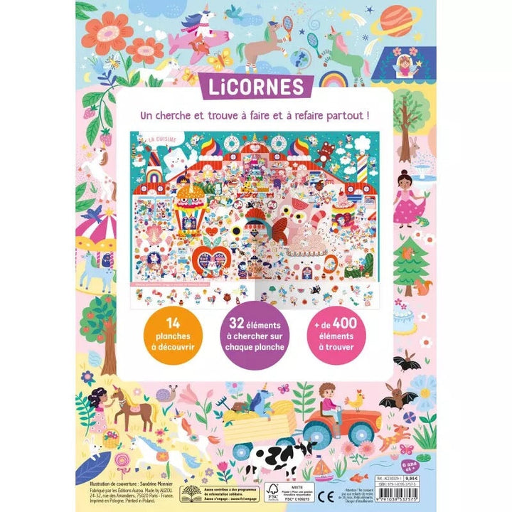 cherche et trouve licorne auzou livre activité enfant
