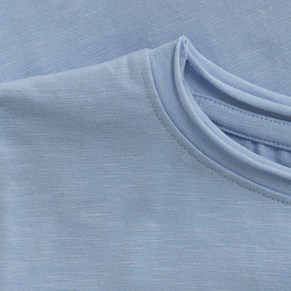 Chandail à manches courtes chambray bleu Huttelihut Mlle et Coco