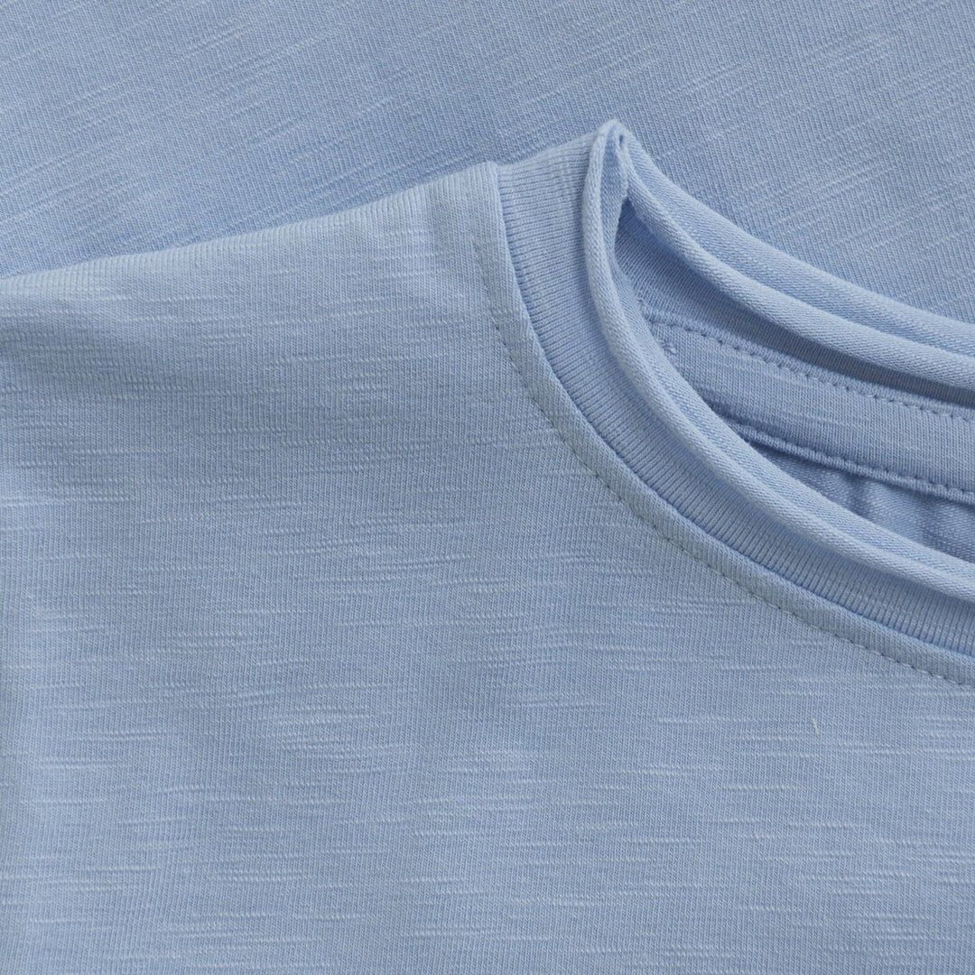 Chandail à manches courtes chambray bleu Huttelihut Mlle et Coco