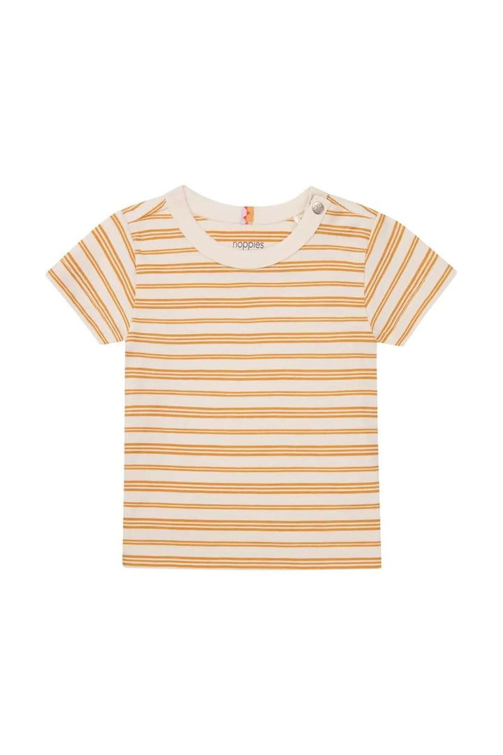 Chandail à manches courtes Oxie ivoire rayé orange Noppies Mlle et Coco
