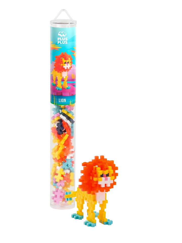 Tube puzzle Plus Plus Lion, 70 pièces à assembler pour créer ou suivre les instructions