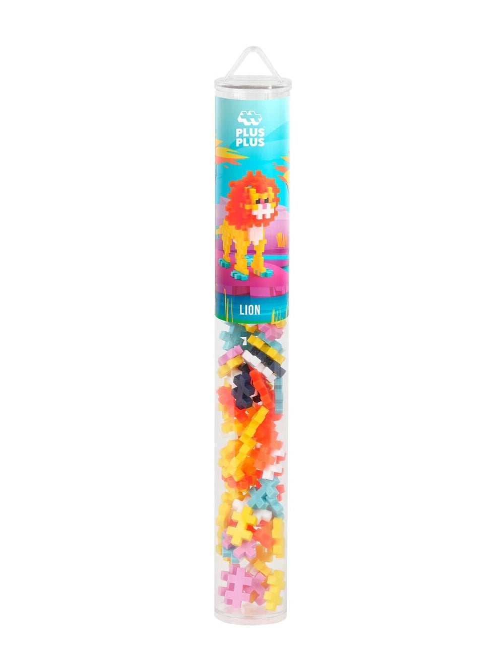 Tube puzzle Plus Plus Lion, 70 pièces à assembler pour créer ou suivre les instructions