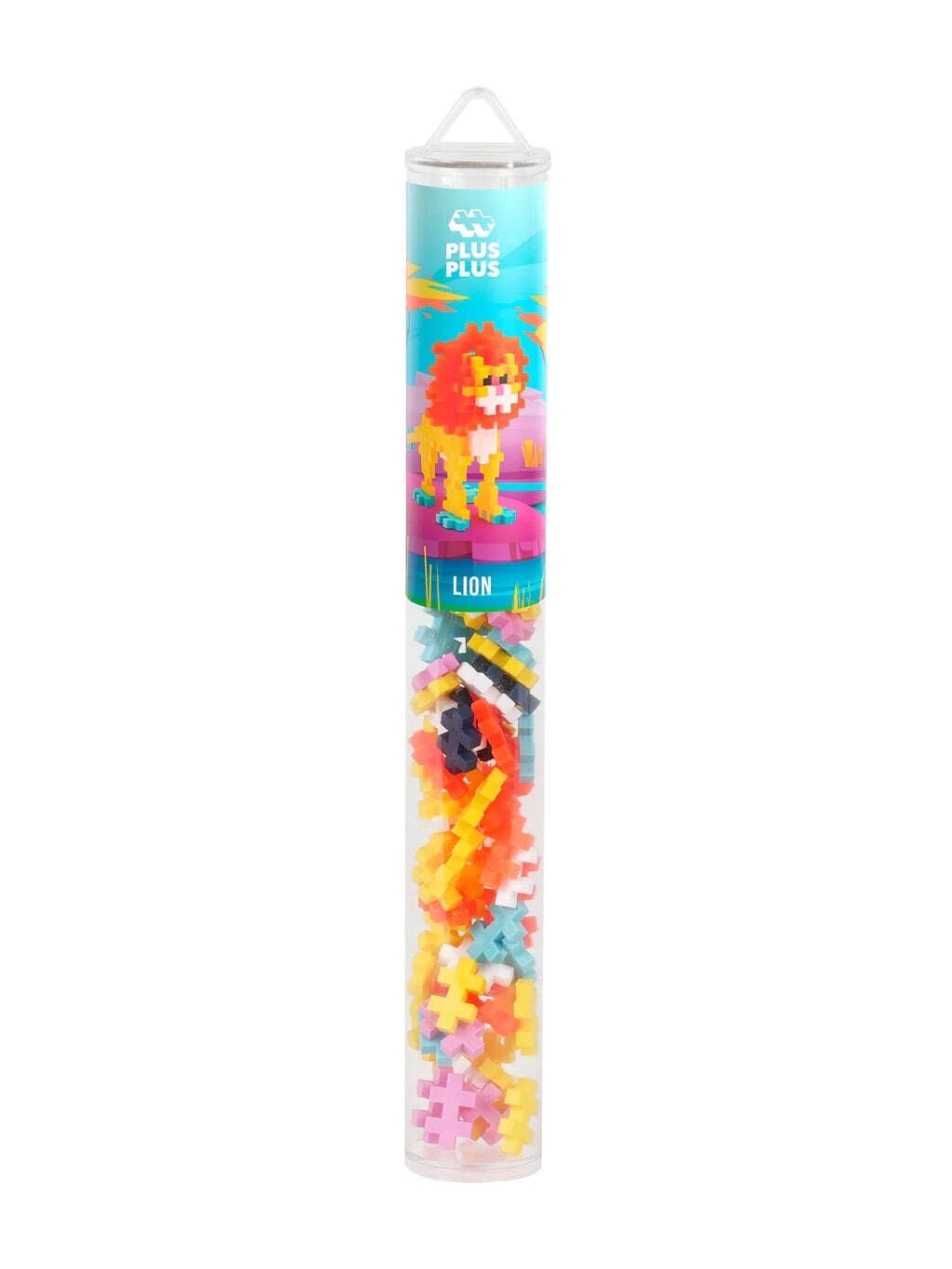Tube puzzle Plus Plus Lion, 70 pièces à assembler pour créer ou suivre les instructions