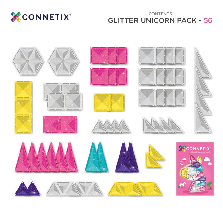 Tuiles Magnétiques – Licorne scintillante 56 mx - Connetix