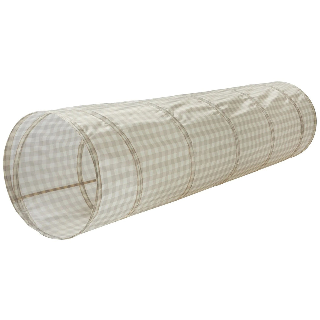 Tunnel en tissus recyclé carreaux beige vichy 3 Sprouts Mlle et Coco