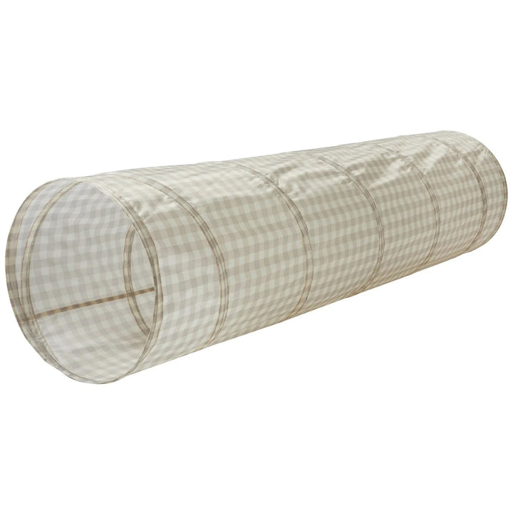 Tunnel en tissus recyclé carreaux beige vichy 3 Sprouts Mlle et Coco