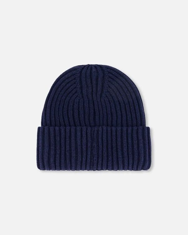 tuque tricot mi-saison bonnet coton Deux par Deux Marine