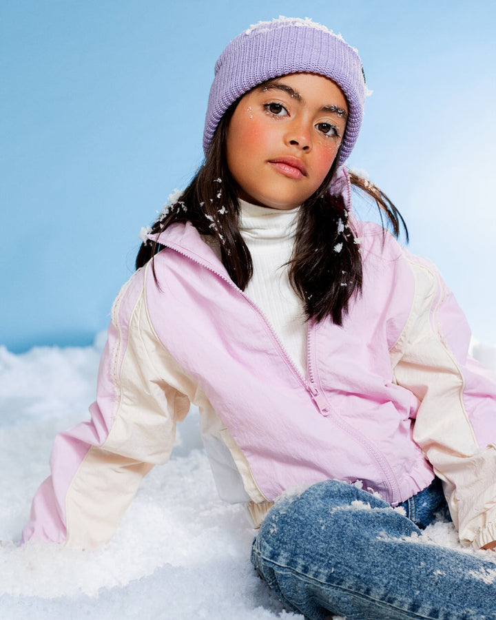 Tuque pêcheur laine mérinos Lavande  Caribou Mlle et Coco