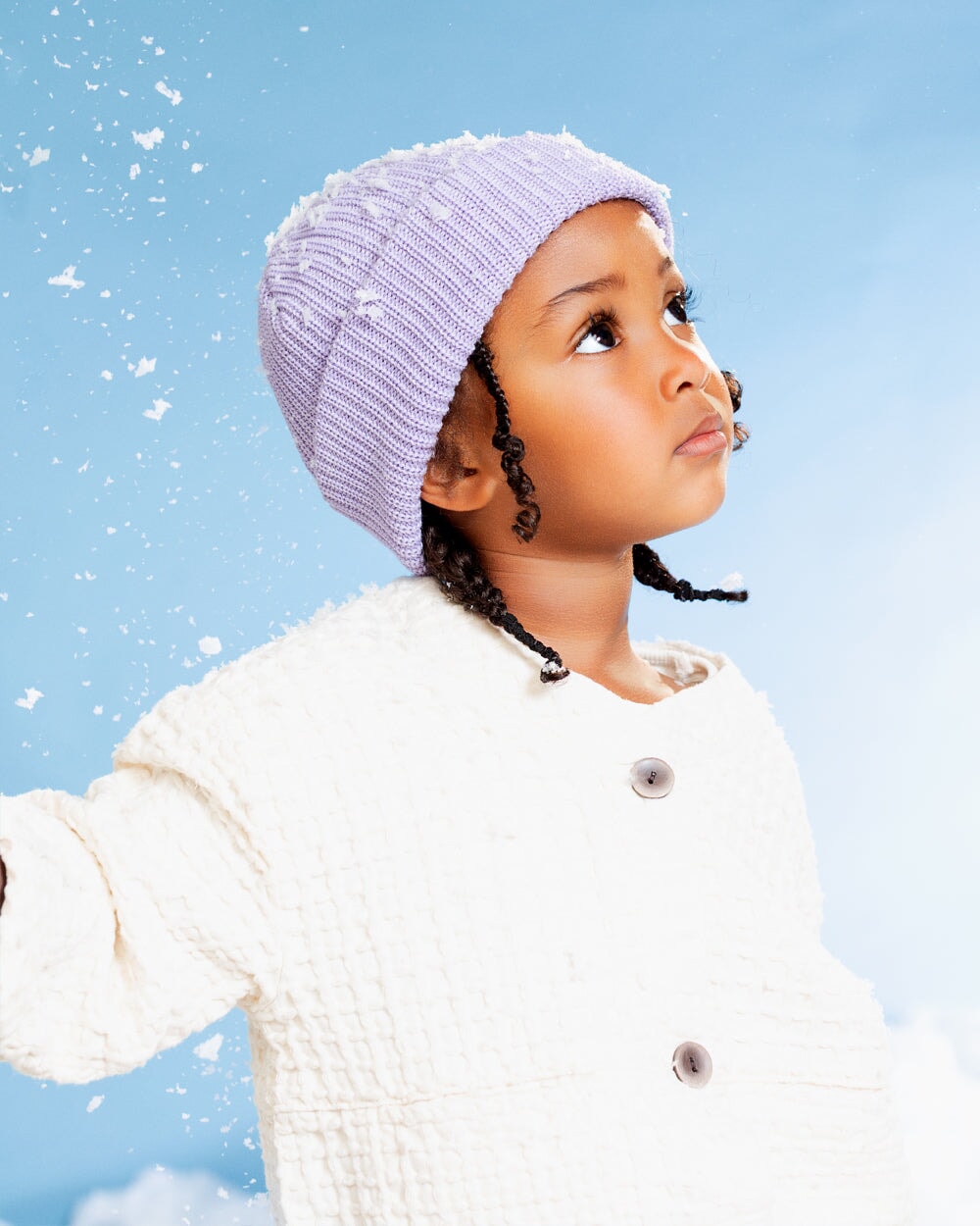 Tuque pêcheur laine mérinos Lavande  Caribou Mlle et Coco