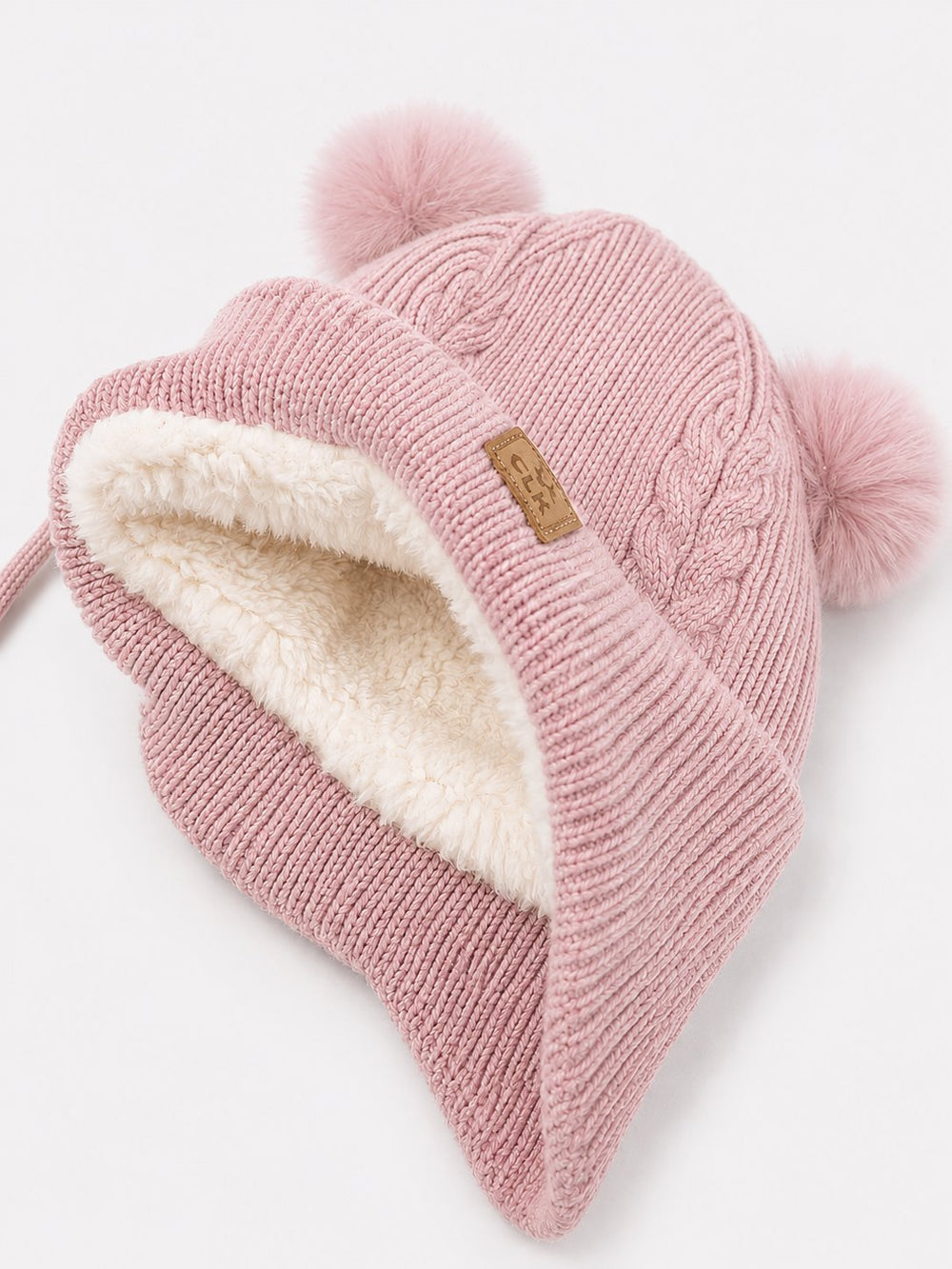 Tuque en tricot deux pompons Lotus (0-18 mois) Calikids Mlle et Coco