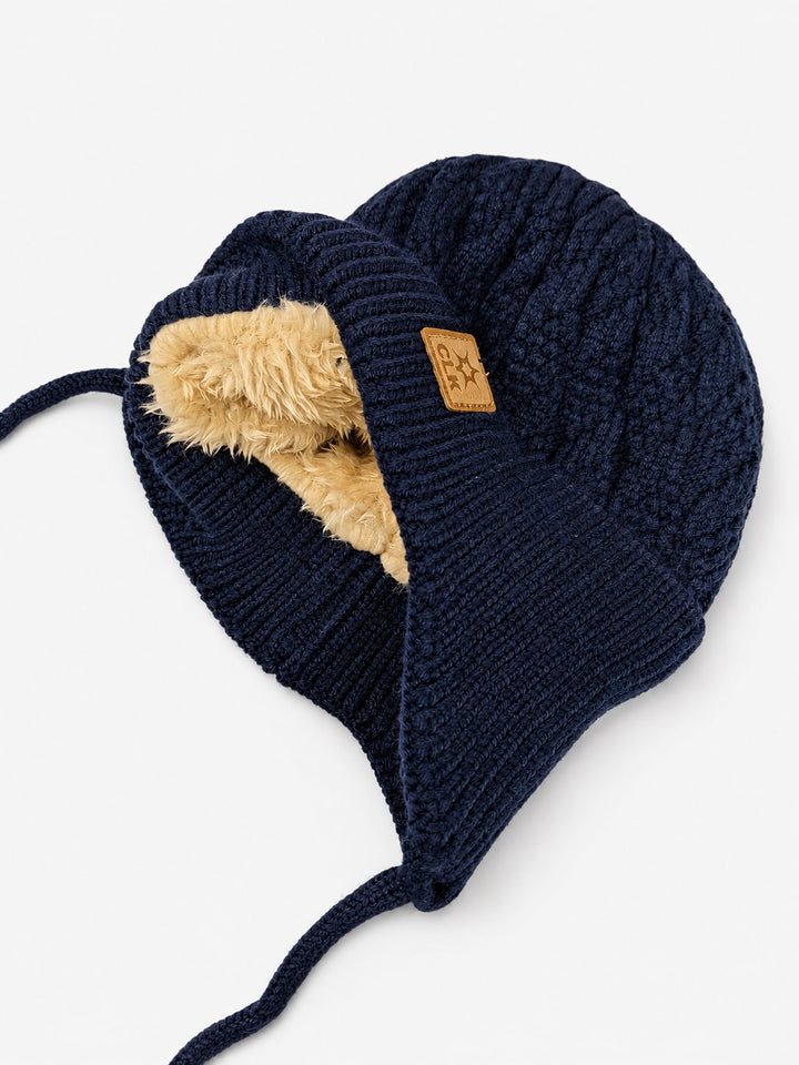 Tuque en tricot tressé Marine (0 mois-3 ans) Calikids Mlle et Coco