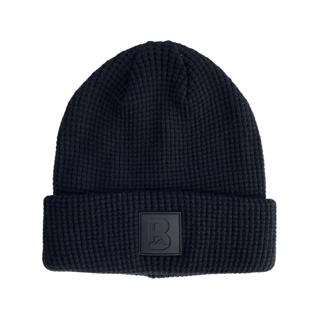 tuque noir gaufré doublé accessoire hivers Bromance compagnie québécoise