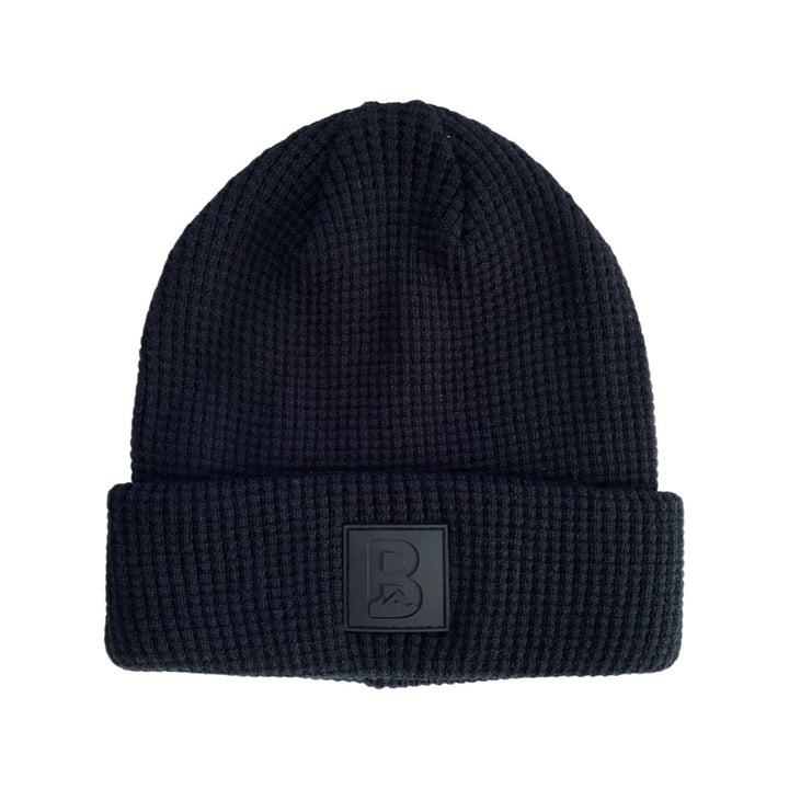 tuque noir gaufré doublé accessoire hivers Bromance compagnie québécoise