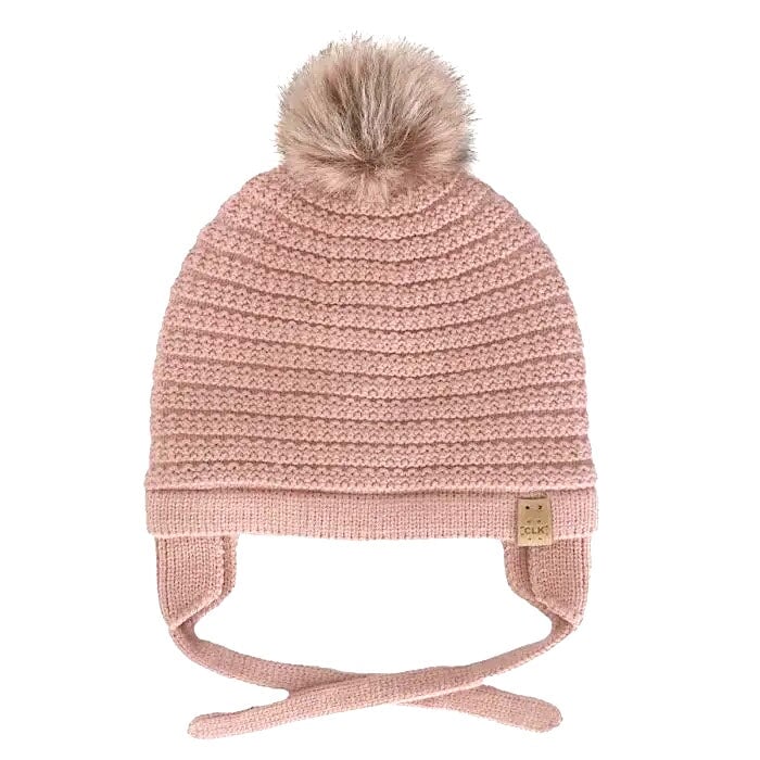 tuque rose hiver pompon Calikids cordon Mlle et Coco