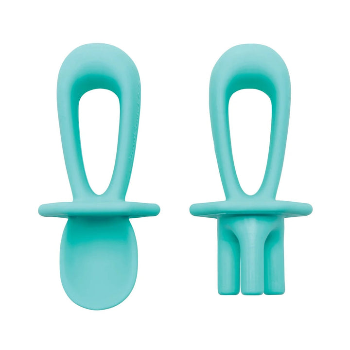 ustensiles entrainement silicone menthe Tiny Twinkle Mlle et Coco