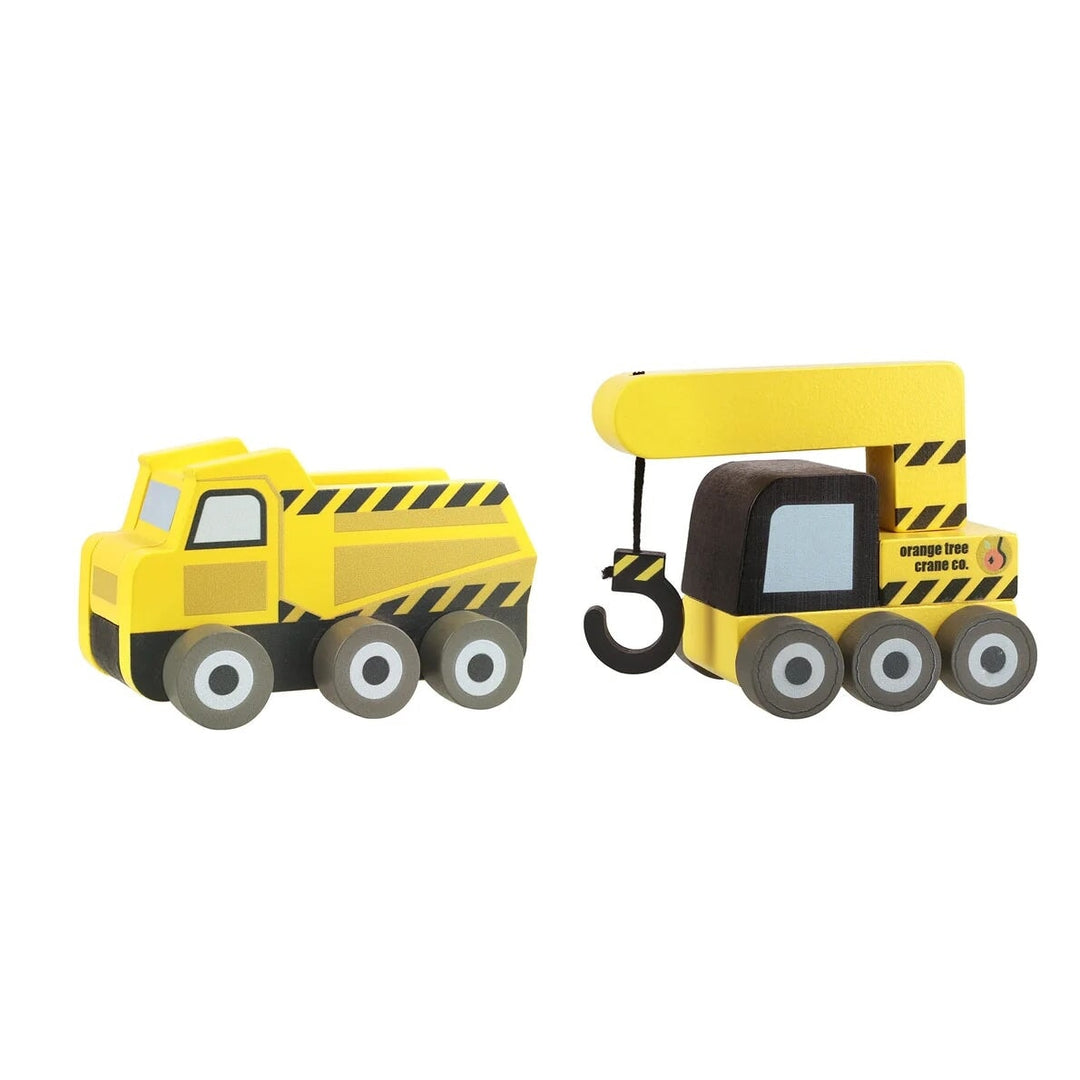 Ensemble de 2 jouets véhicules camions de chantier Orange Tree Toys Mlle et Coco