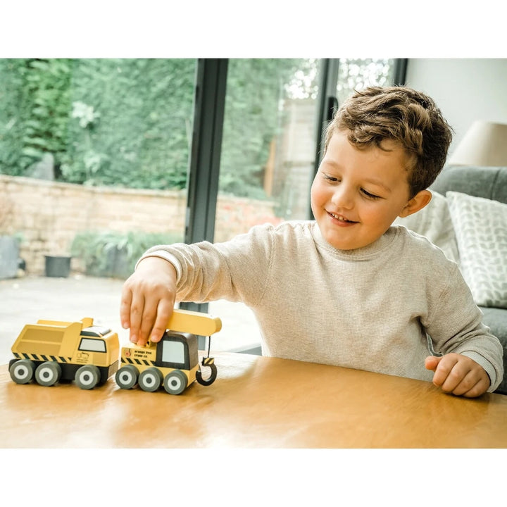 Ensemble de 2 jouets véhicules camions de chantier Orange Tree Toys Mlle et Coco