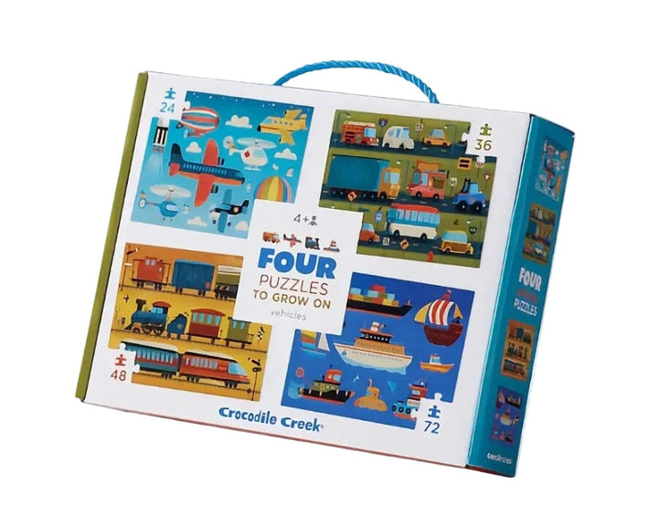 casse-tête four puzzles véhicules  Crocodile Creek Mlle et Coco