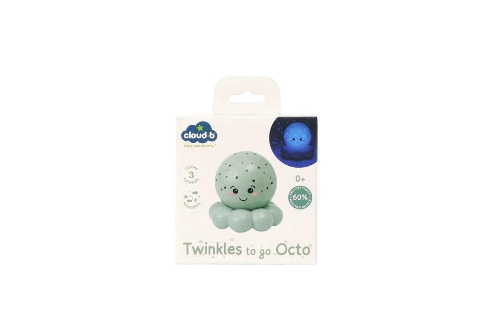Veilleuse twinkles to go Octo vert pastel Cloud B Mlle et Coco