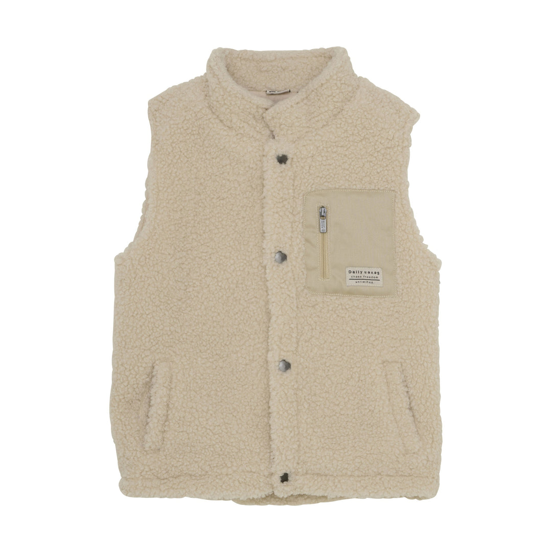 Veste mi-saison sans manches Molleton beige Daily Seven