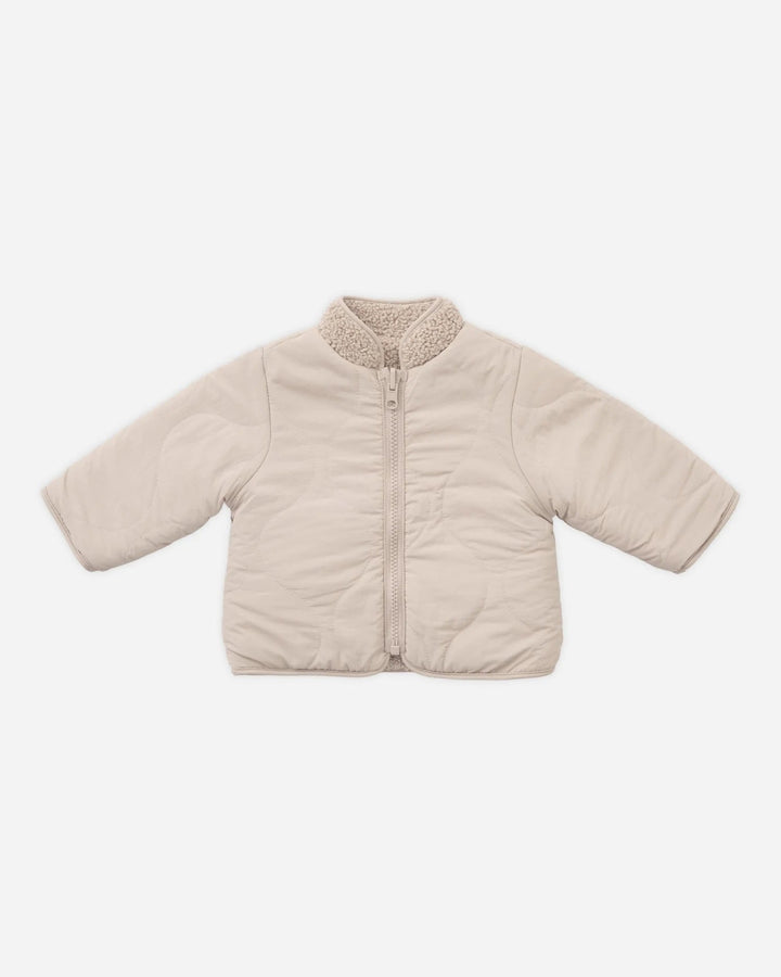 Veste zippée en peau lainée Avoine Quincy Mae Mlle et Coco