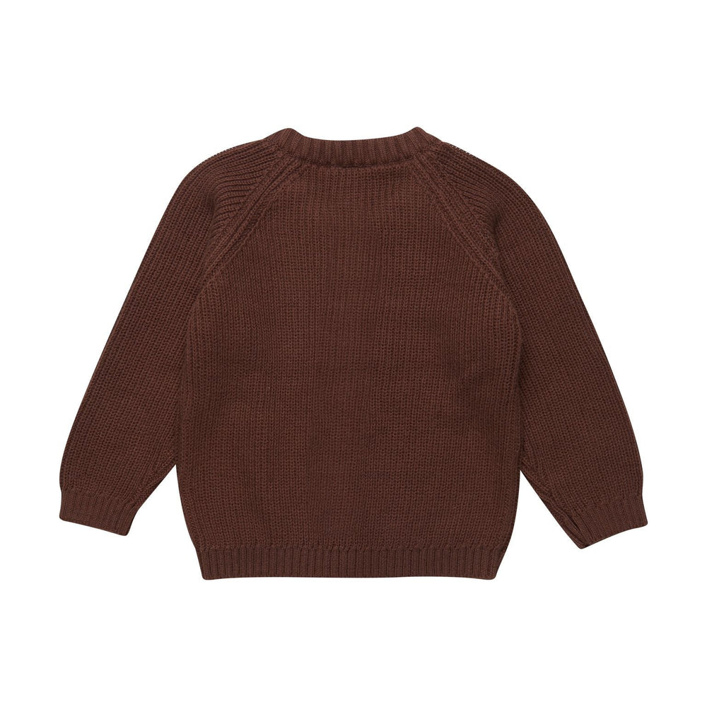 veste cardigan tricot fermoir bouton brun En-fant vêtement enfant