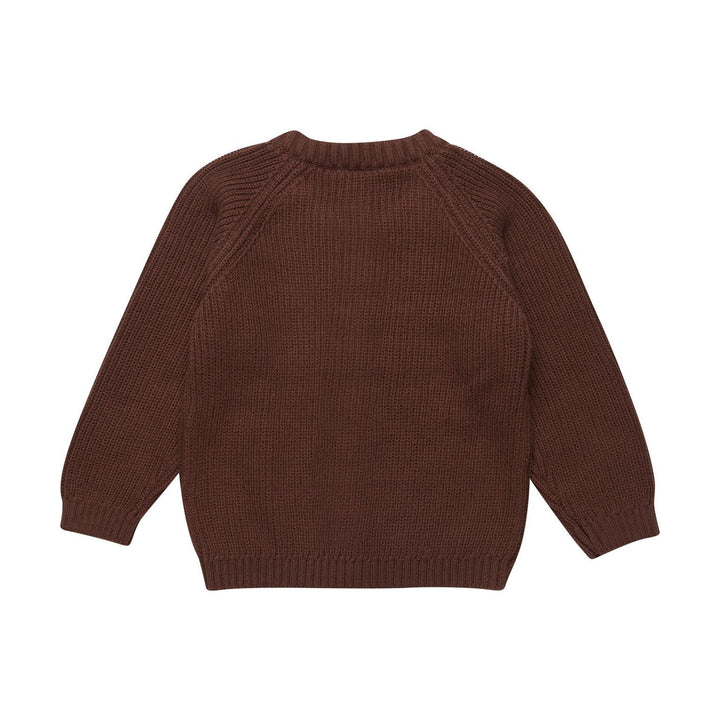veste cardigan tricot fermoir bouton brun En-fant vêtement enfant