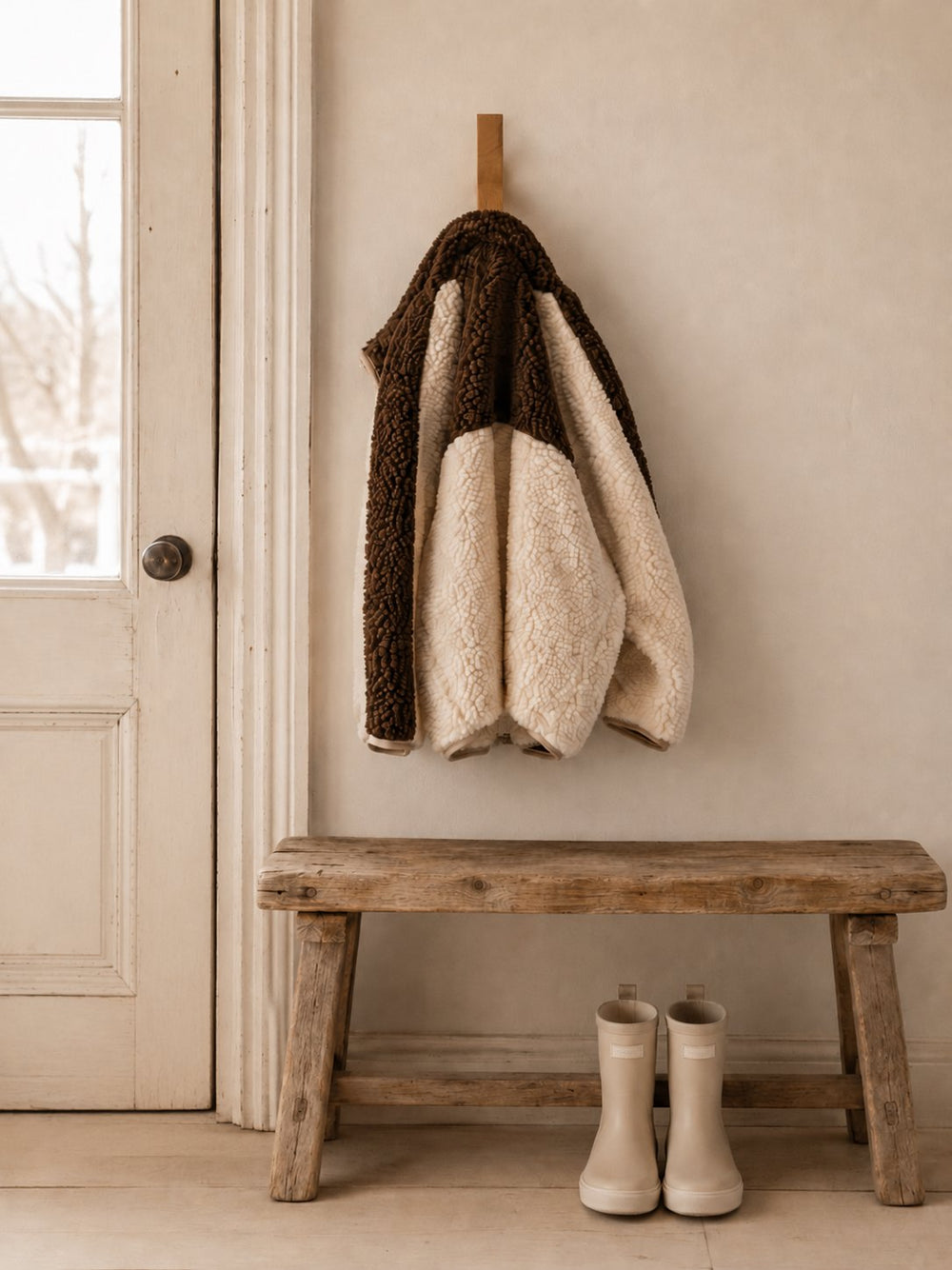 Veste sherpa  Brun et blanc Rylee + Cru Mlle et Coco