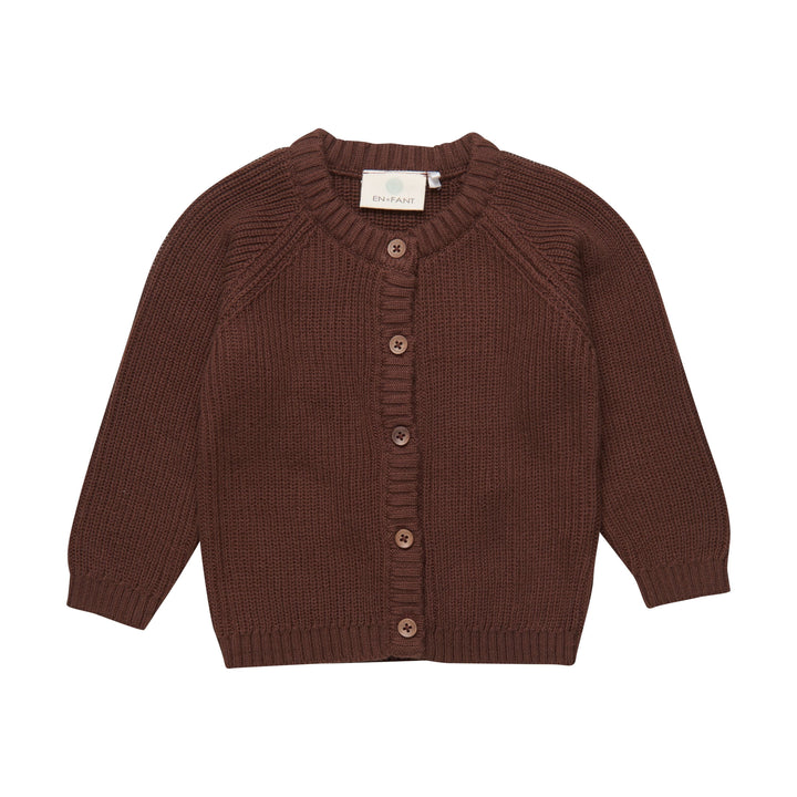 veste cardigan tricot fermoir bouton brun En-fant vêtement enfant