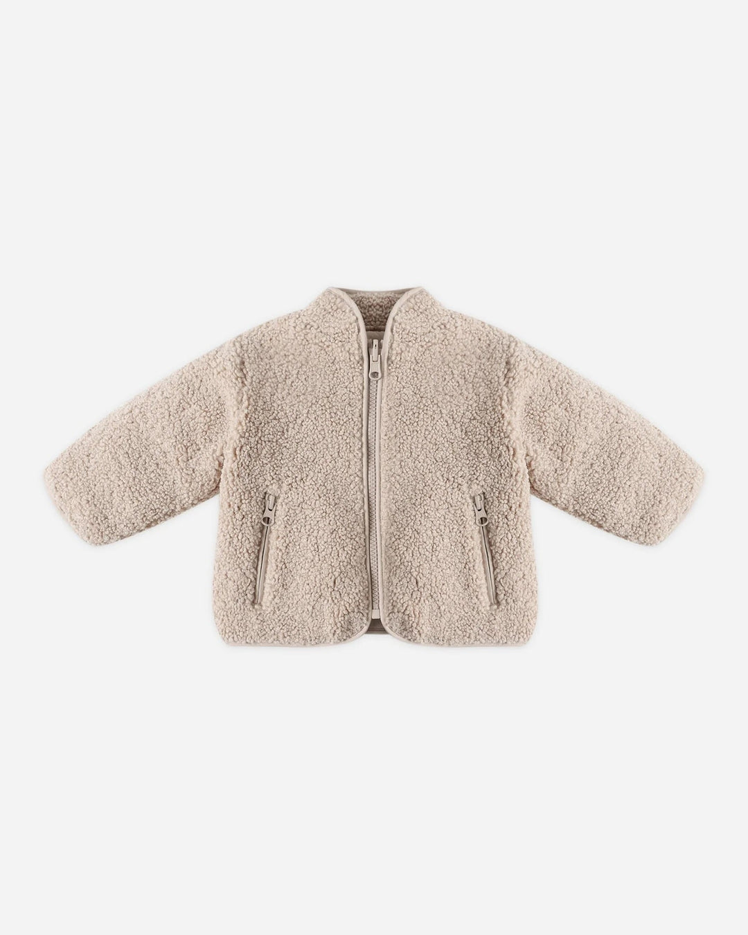 Veste zippée en peau lainée Avoine Quincy Mae Mlle et Coco
