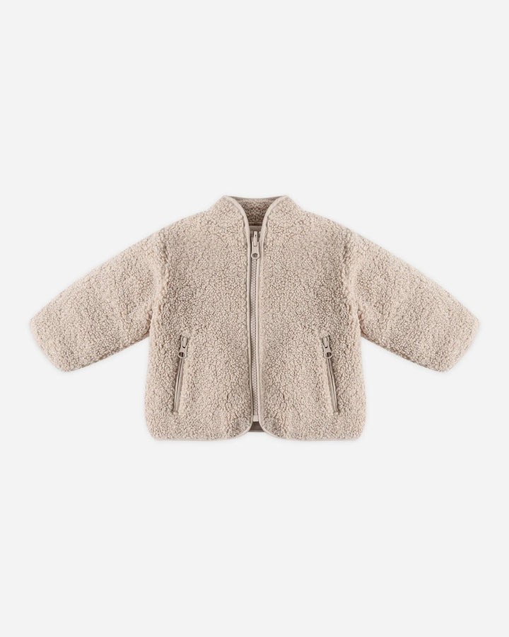 Veste zippée en peau lainée Avoine Quincy Mae Mlle et Coco