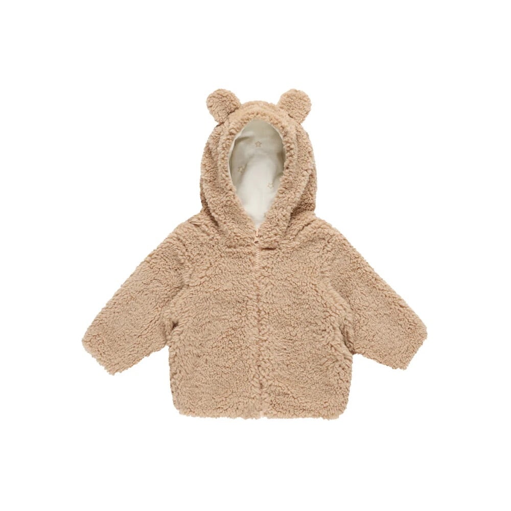 Veste en molleton de Quincy Mae couleur caramel avec petites oreilles