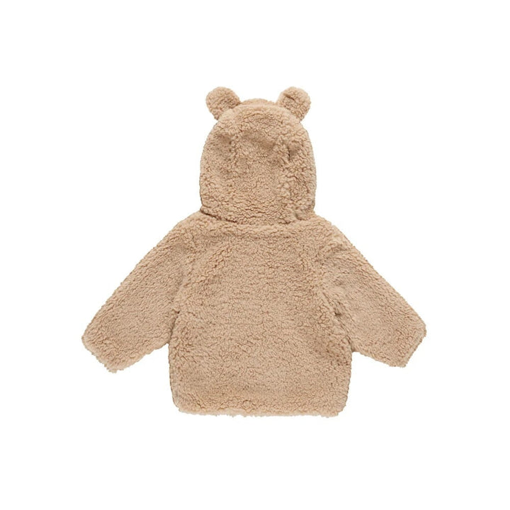 Veste en molleton de Quincy Mae couleur caramel avec petites oreilles