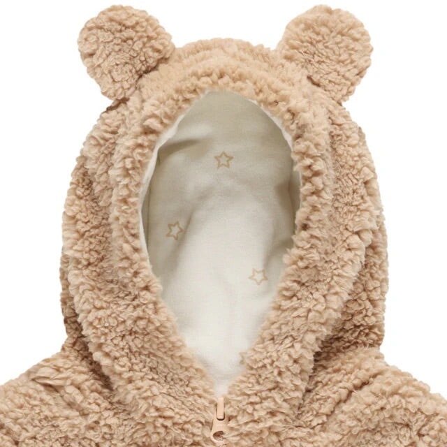 Veste en molleton de Quincy Mae couleur caramel avec petites oreilles