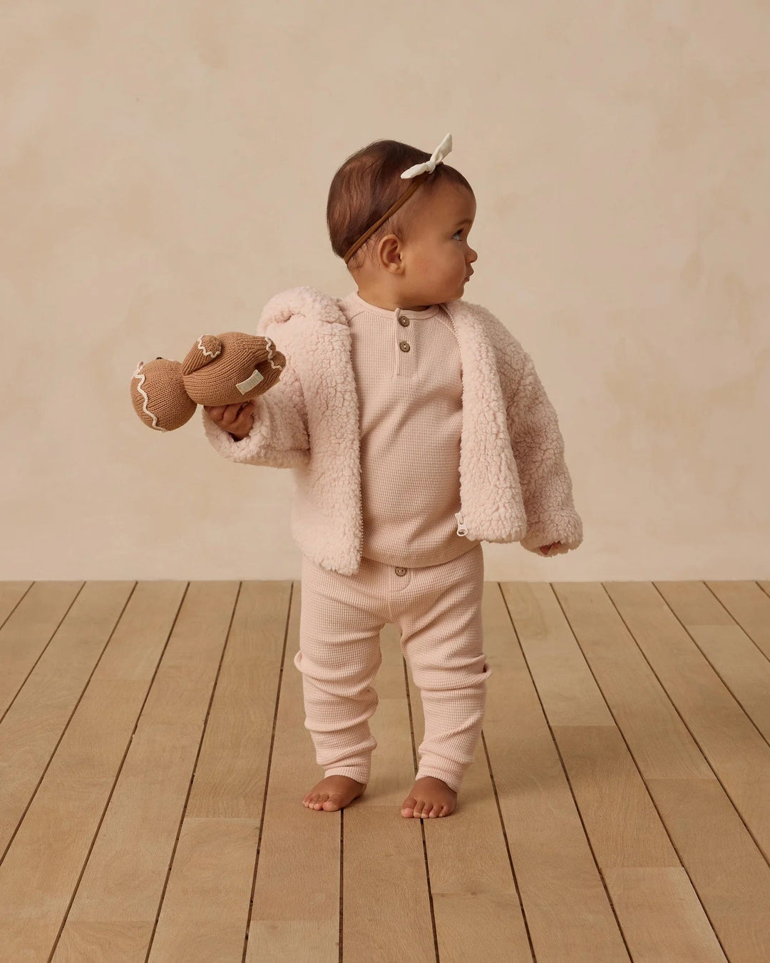 Veste ours mi-saison rose antique Quincy Mae Mlle et Coco