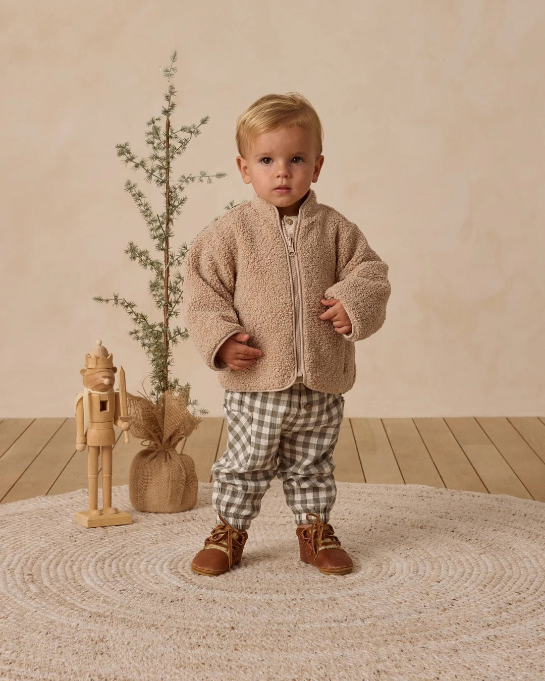 Veste zippée en peau lainée Avoine Quincy Mae Mlle et Coco